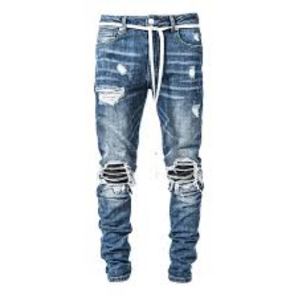 Reputation Studios Biker Patch Denim Jeans